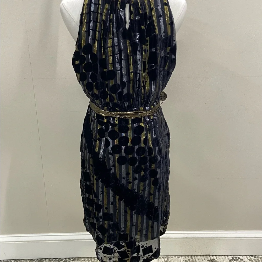 Eva Franco Black and Gold Midi Dress - Picture 3 of 4